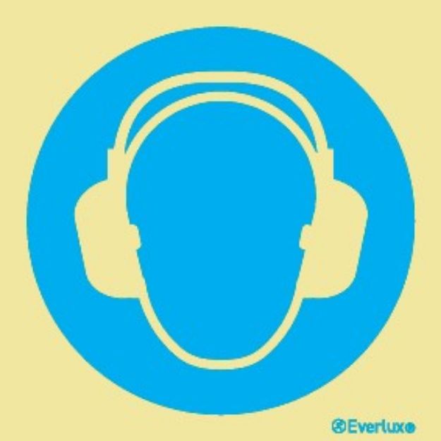 Wear ear protection - mandatory sign 